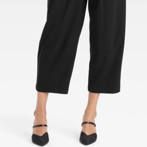 Women's High-Rise Barrel Ankle Pants - a New Day™ Black - Picture 3 of 5